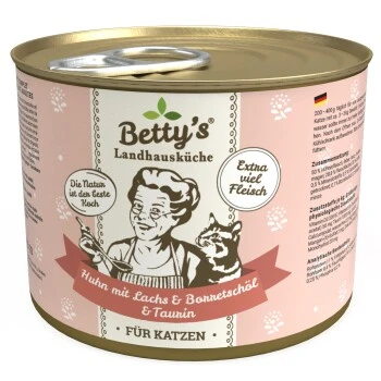 Betty's Landhausküche Huhn Mit Lachs & Borretschöl 6 X 200g Für Katze 1 Betty's Landhausküche Huhn Mit Lachs & Borretschöl 6 X 200g Für Katze